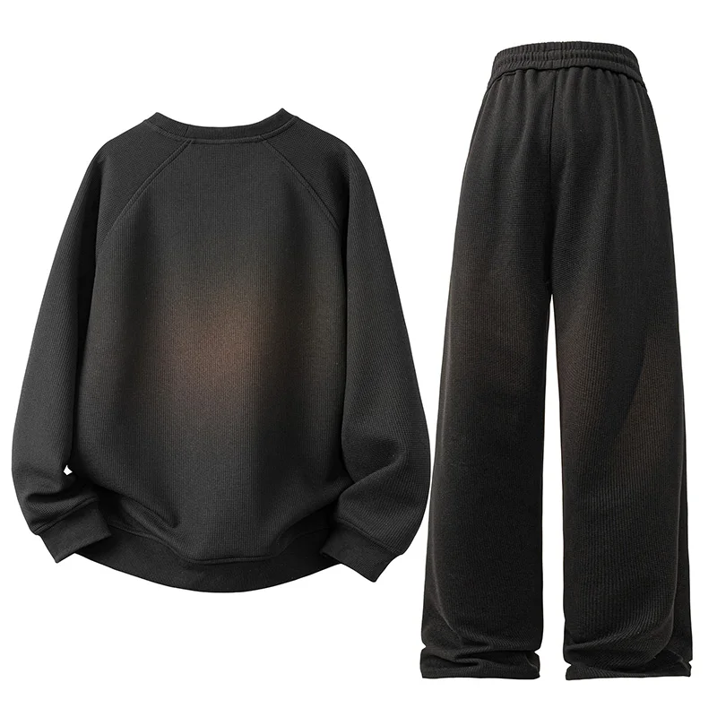 2026 New Suit Men'S High Quality Versatile And Comfortable Round Neck Sweatshirt men Straight Trousers Casual Sports Suit