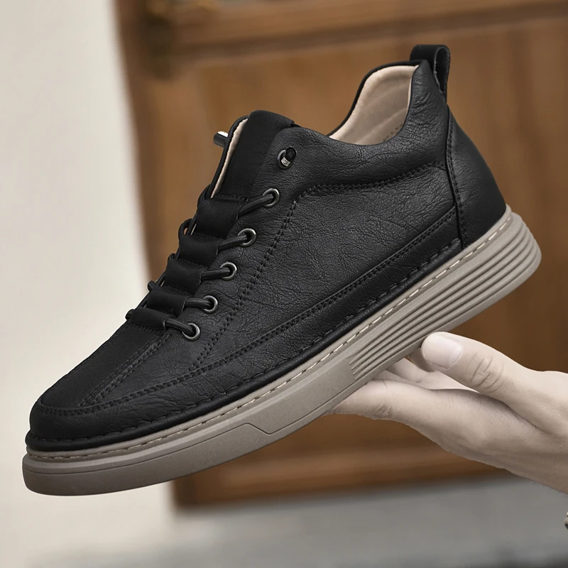 

Brand Height Increase 5cm Leather Thick Sole Wear-resistant Outdoor Hiking Shoes with Raised Insole 5cm Luxurious Oxford Shoes