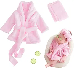 Conjunto de Albornoz y toalla para fotografía de recién nacido, traje de baño para Spa, maquillaje, sesión de fotos, accesorios para niños y niñas