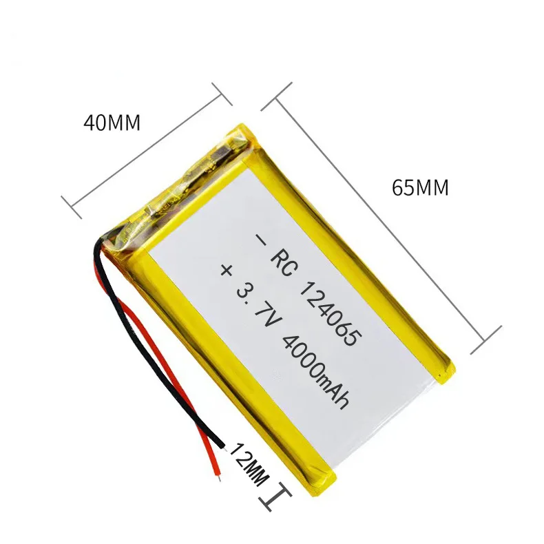 124065 3.7V 4000mAh Polymer Lithium Battery High Capacity Hand Warmers Tablet Medical Devices Camera Part