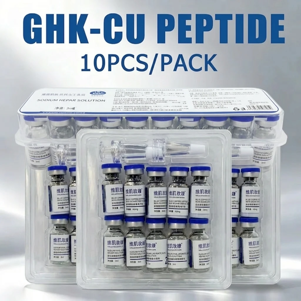 Blue Copper Peptide GHK-CU Copper Lyophilized Powder Hydration Skin Rejuvenation Improve Elasticity Repair Skin Barrier 10 Sets
