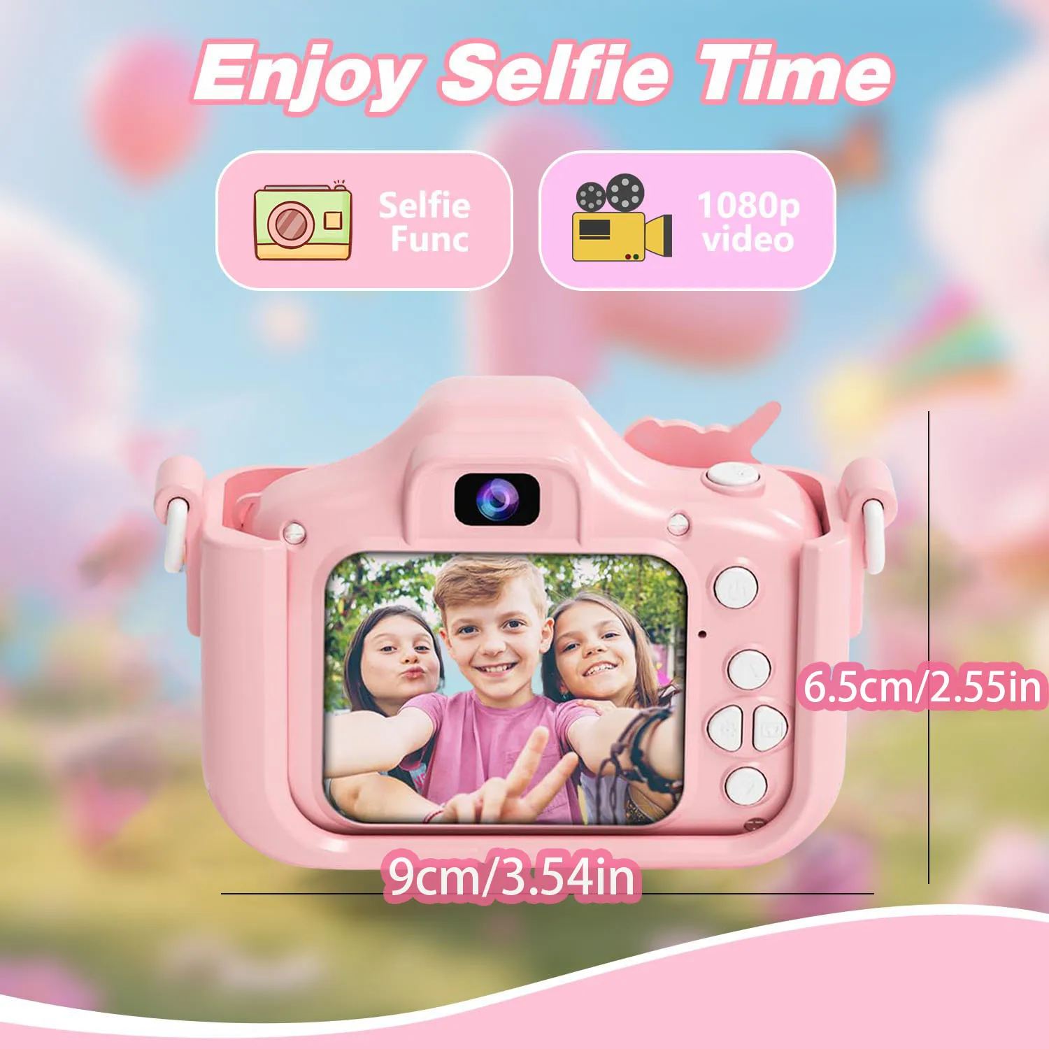 Fotocamera per bambini, cinque giochi educativi, doppia fotocamera anteriore e posteriore HD da 48 MP 1080p, la scelta migliore per i regali di Natale e compleanno