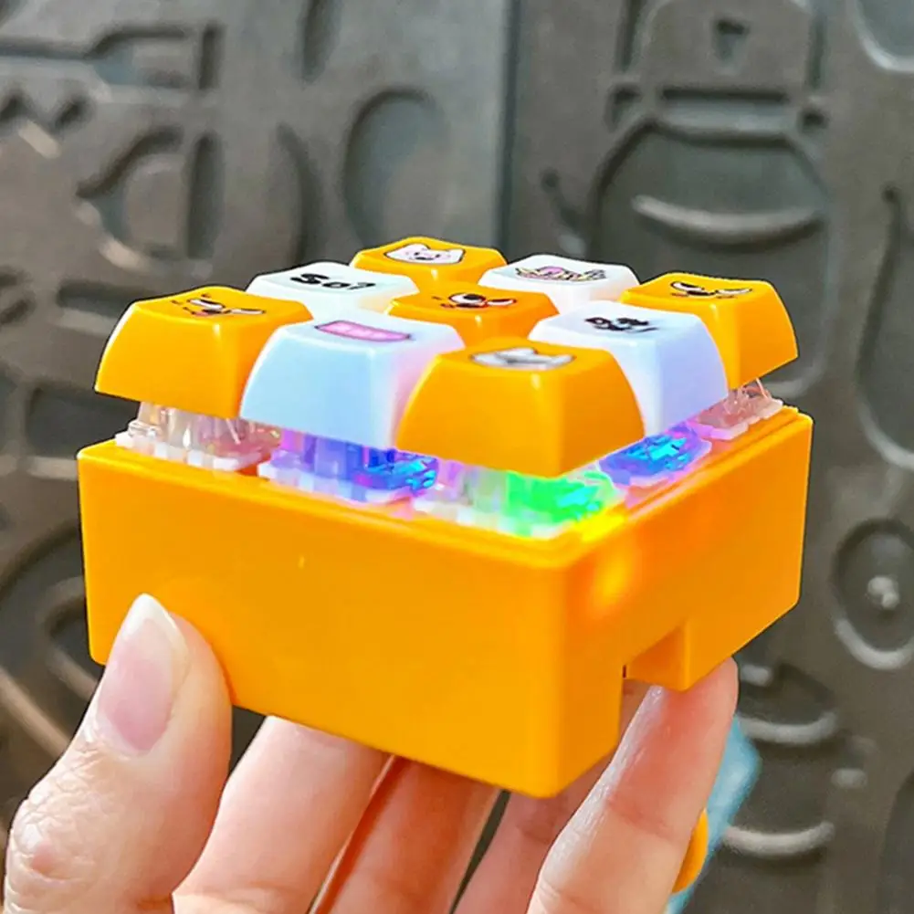 Decompression Fingertip Toy Keychain Pendant Fidget Toy with Metal Buckle Stress Relief Emoticon Key Chain Sound Decompression