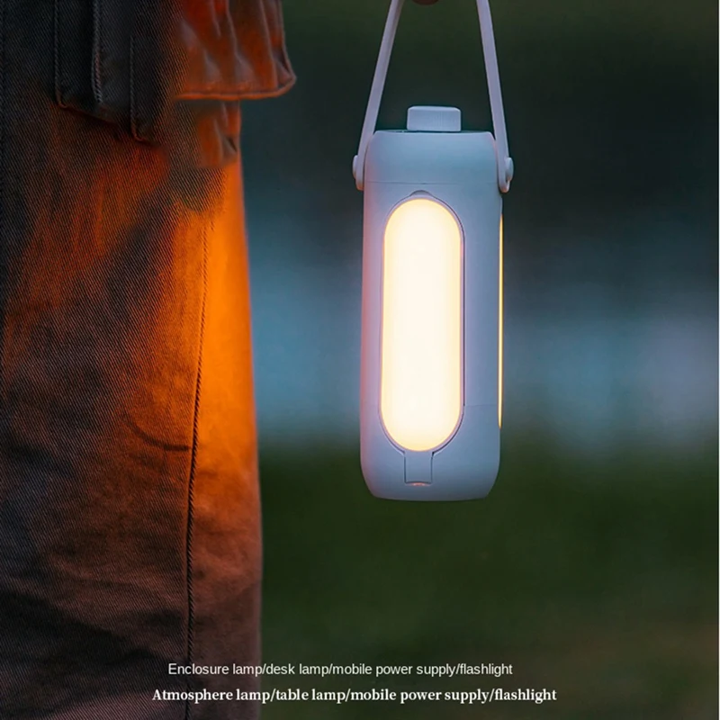 LICE-Outdoor Camping Lantern Multifunctional Lamp LED 10000Mah Lighting Portable USB Rechargeable Hanging Tent Camping Lamp