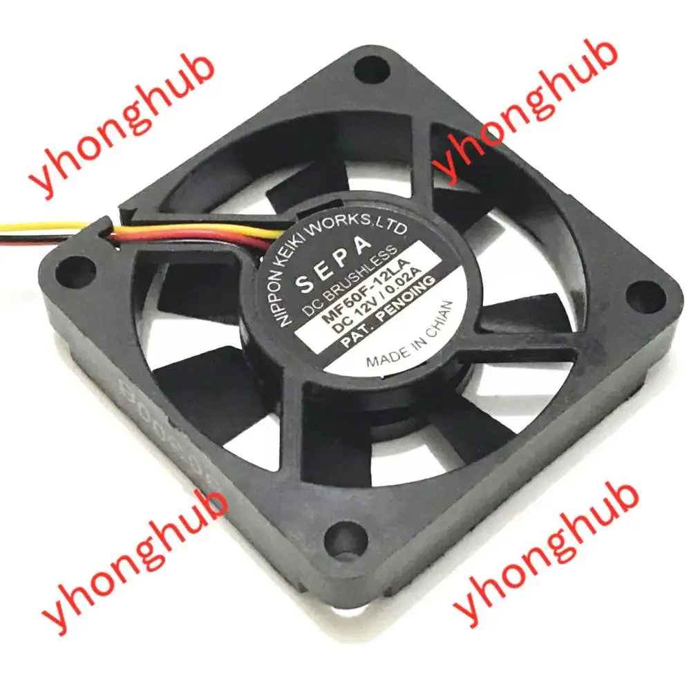 SEPA MF50F-12LA DC 12V 0.02A 50x50x10mm 3-Wire Server Square Fan