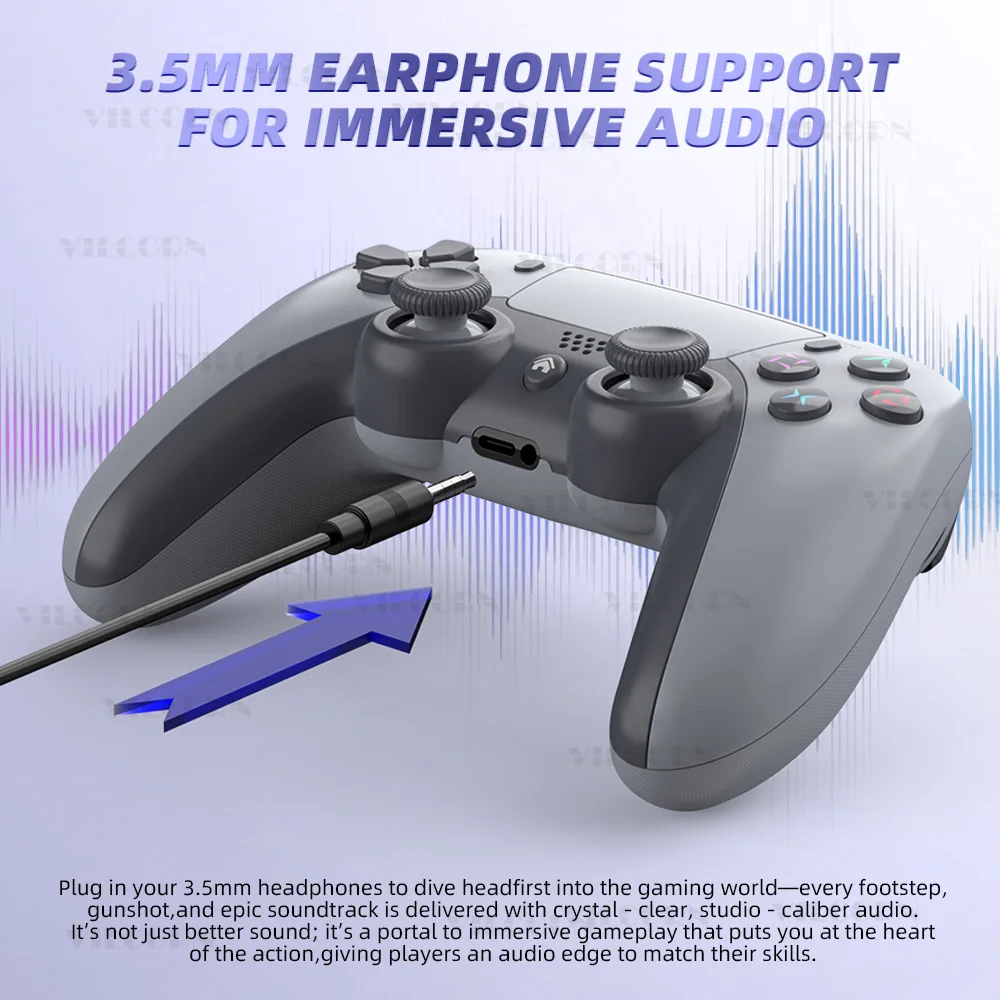 لوحة ألعاب لاسلكية للبلاي ستيشن 4 وحدة تحكم ألعاب متوافقة مع البلوتوث لجهاز PS4 Slim/PS4 Pro/Steam Platform Win 10 PC Joystick