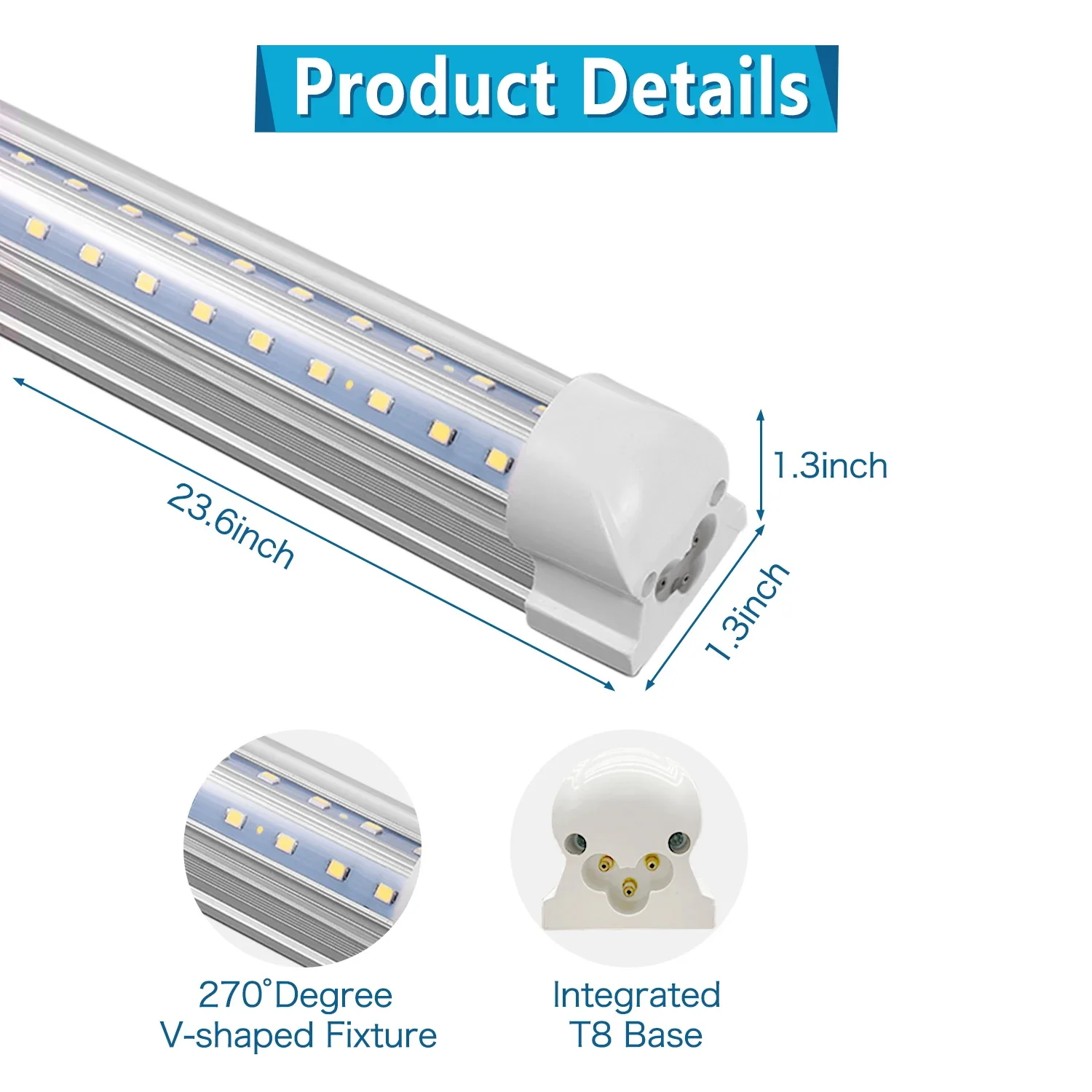 Imagem -03 - Alumínio Led Tube Light Bar Kitchen Cloconjunto Lighting Switch Home Workbench Lamp Loja de Iluminação Armazém Iluminação 60cm 265v Conjuntos Pcs