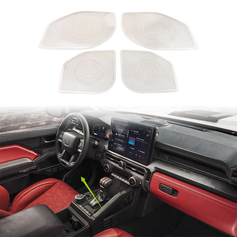 

For Toyota Tacoma 2024 2025 Stainless Steel Interior Audio Speaker Cover Sticker Door Loudspeaker Cover Car accessories