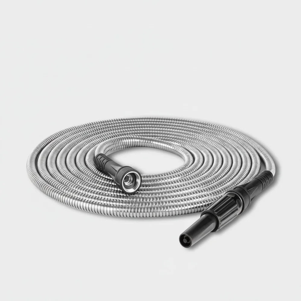 

75Ft Stainless Steel Garden Hose with Nozzle, Flexible Rust-Proof Lightweight Heavy Duty for Home Outdoor Use