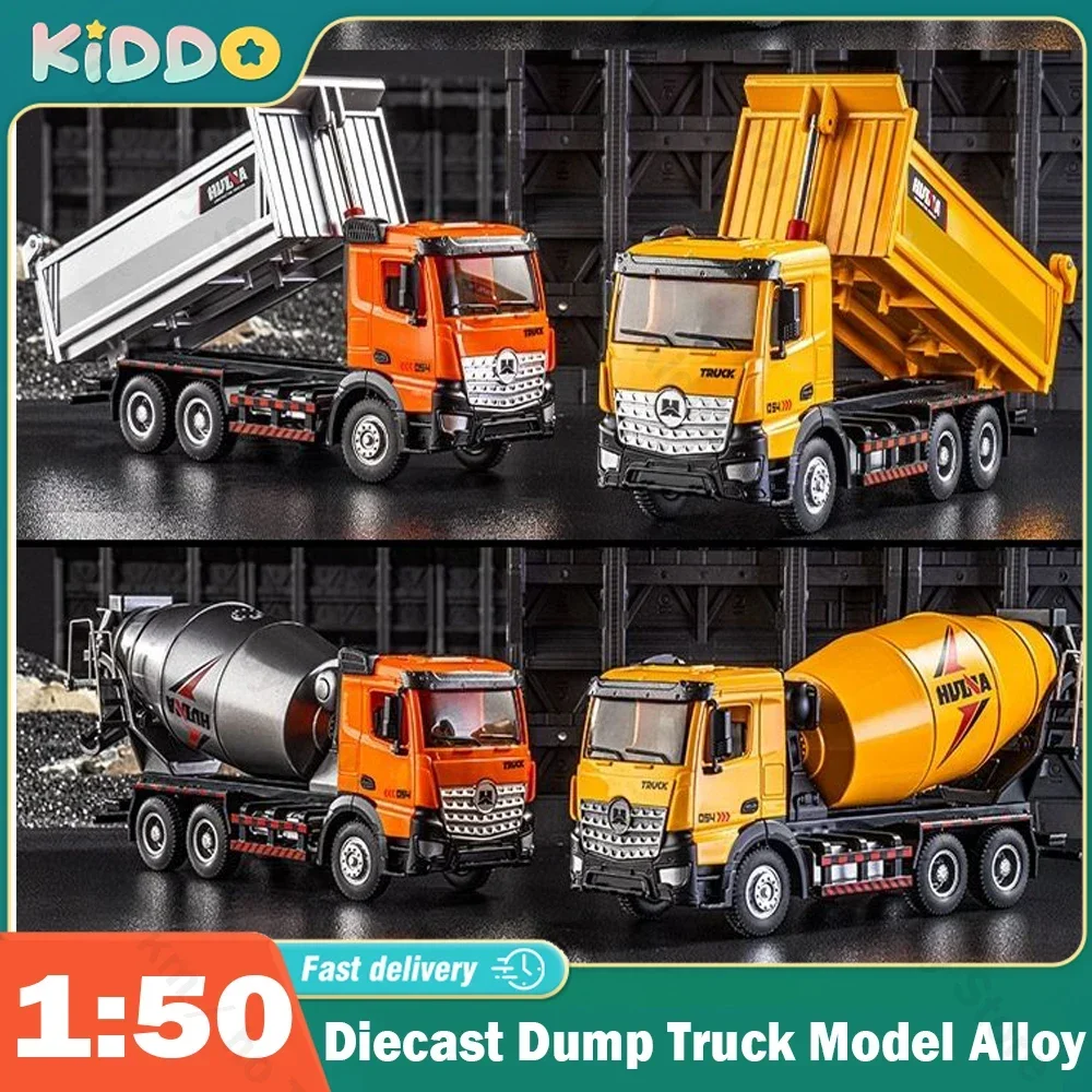 Huina Diecast Dump Truck Model Alloy Excavator Tractor Toy Simulation Truck Model Car Toys Mini Cars Static Model Kids Birthday