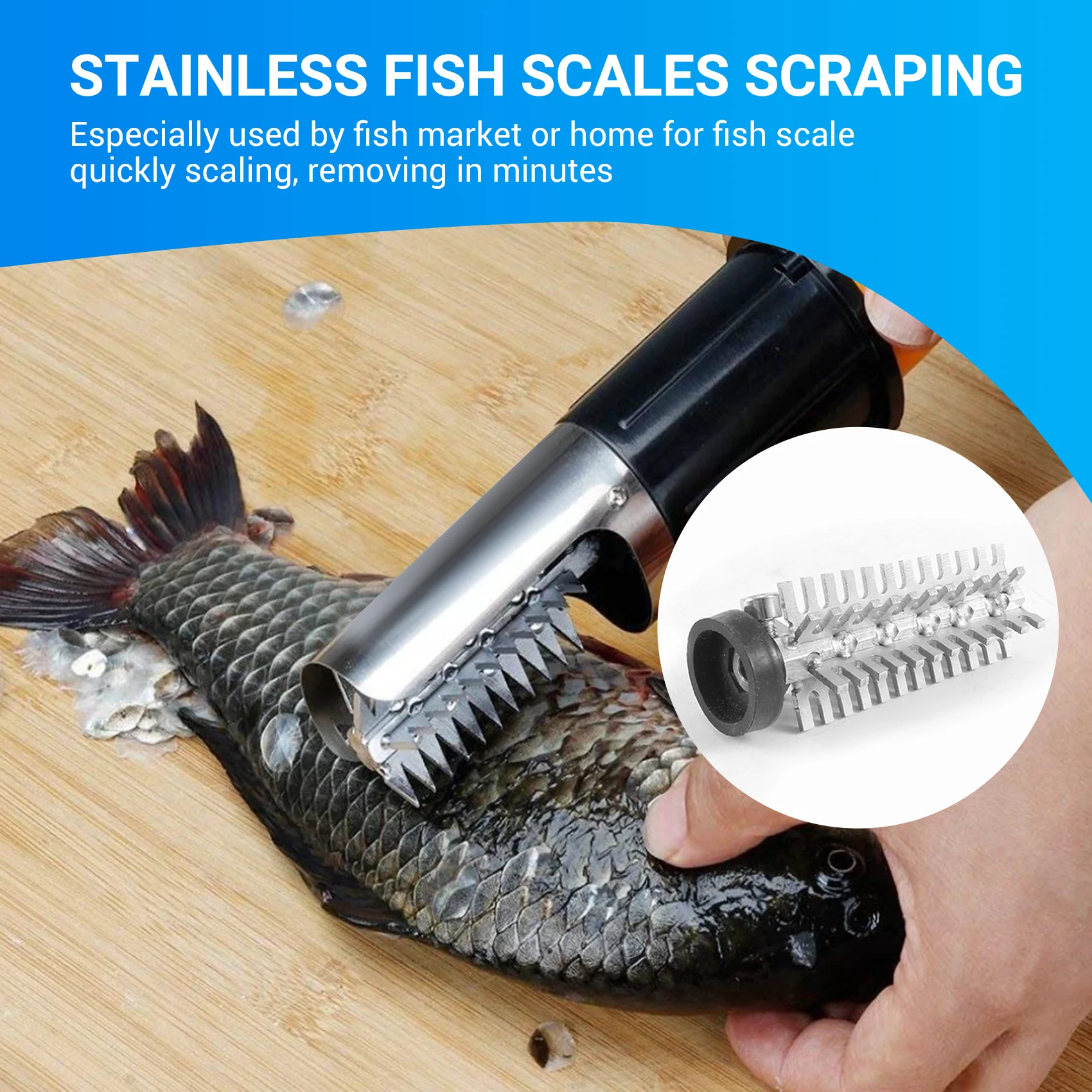 A25F-Fish Scale Remover Accessories Electric Scaler Remove Durable Cutter Head Tool
