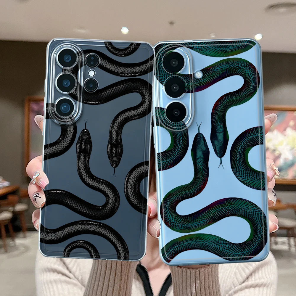 Phone Cover Case for Samsung Galaxy S26 Ultra S21 Note 20 Ultra 10 S20 Plus S24 S23 S22 FE S25Ultra S25 Edge Luxury Snake