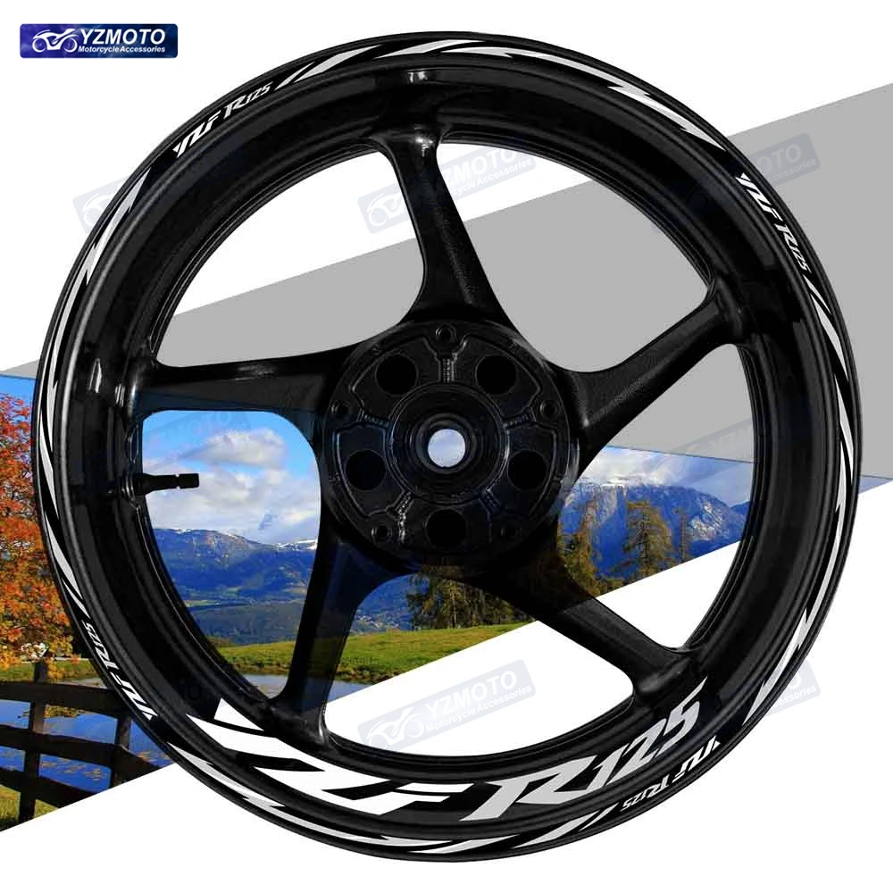 

For YZF R125 Motorcycle Racing 17 Inch Front And Rear Wheel Stripe Sticker Decal Decorative Reflective Waterproof Rim Stickers