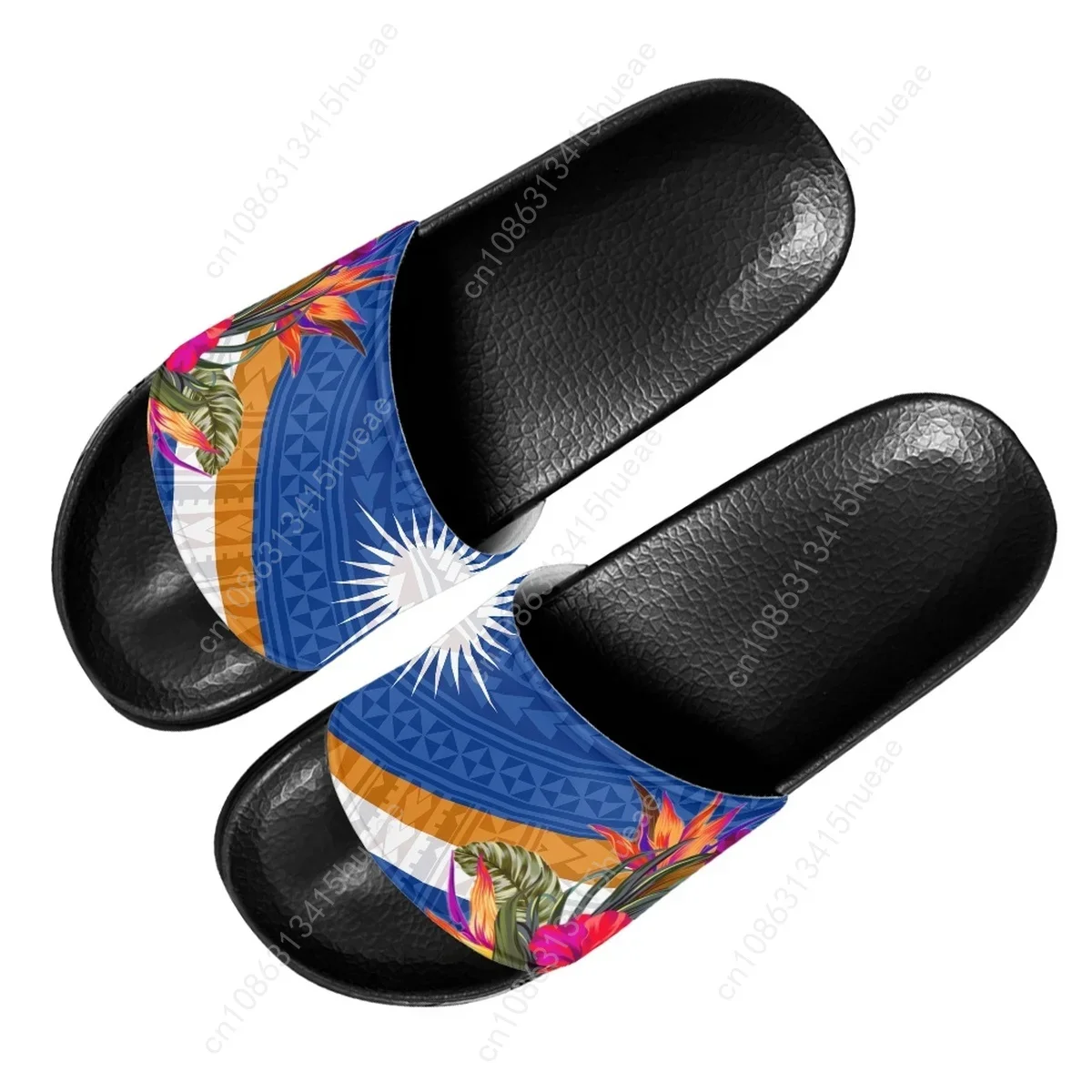 Belidome Polynesia Women's Slippers Marshall Island Kwajalein Flag Summer Home Bathroom Sandals for Ladies Flats Shoes Woman