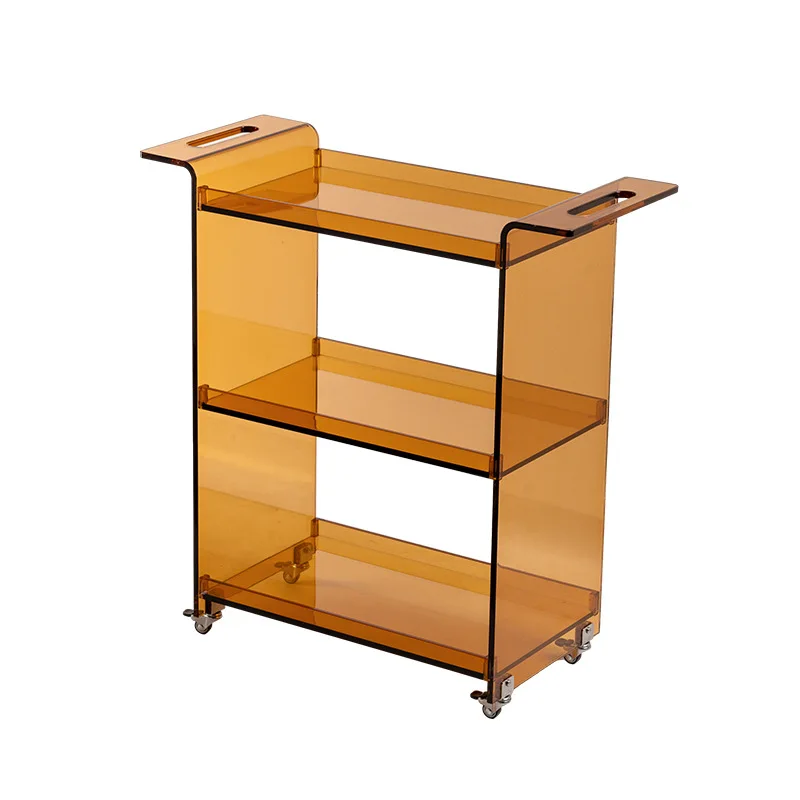 

simple living room trolley rack, household storage and finishing rack, movable multi-layer storage rack with wheels