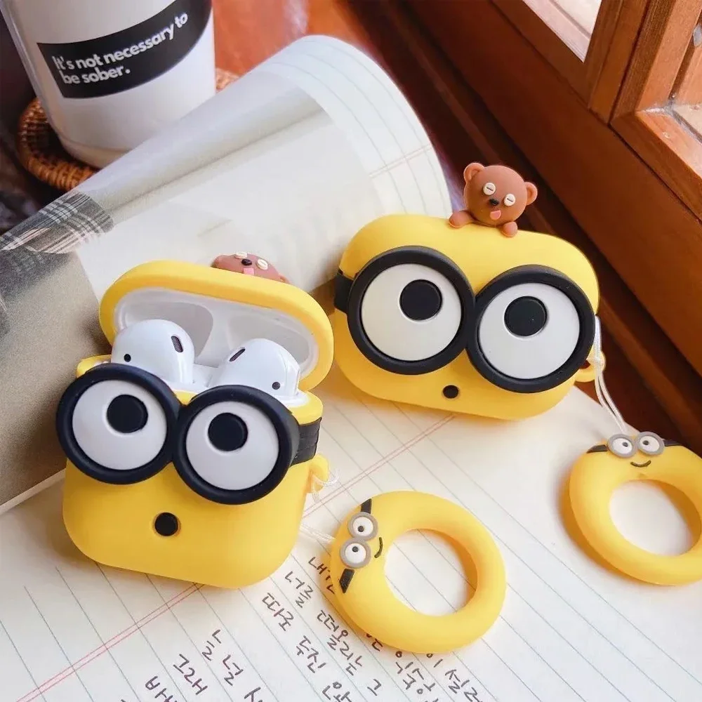 Cute Cover for Apple AirPods 1 2 3 Pro 2 Case 3D Big Eyes Cartoon Case Headphone Box Earphones Protective Cases Accessories