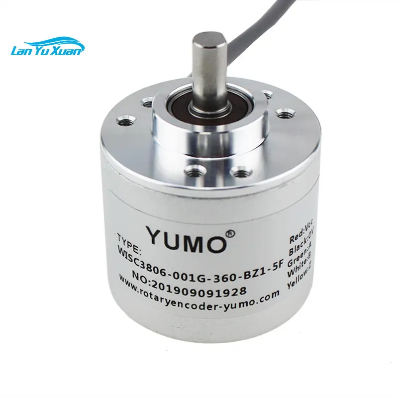 YUMO WISC3806 IP65 Waterproof Solid Shaft modul high speed small 16 position cheep rotary transformer encoder 200ppr 5000 pulse