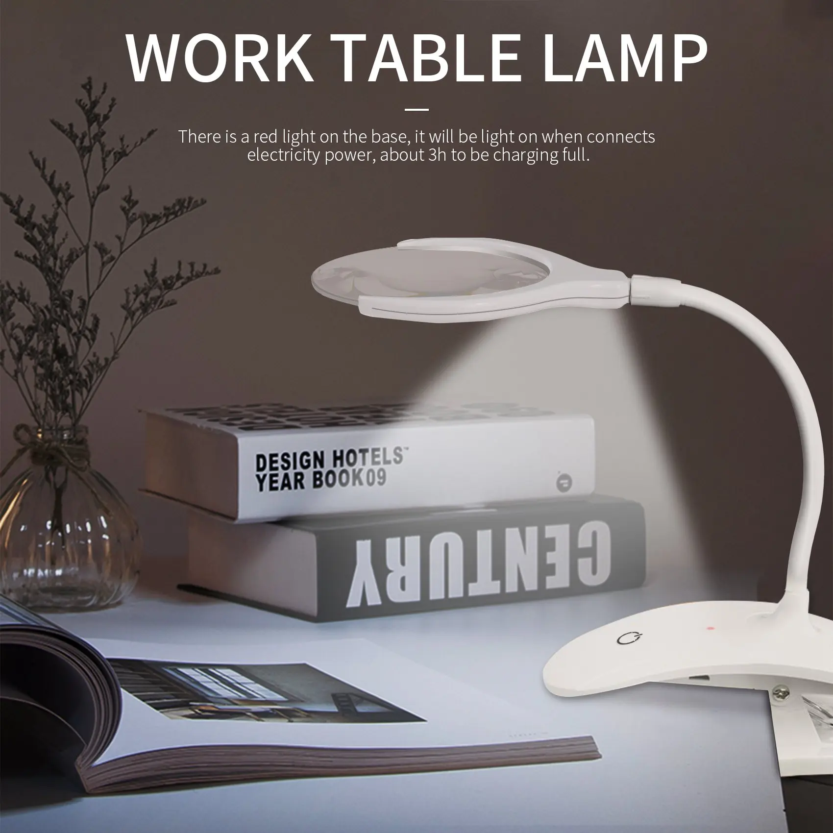 | NEWABAG | Lupa de mano con aumento de 3x y 8x, lámpara LED de escritorio con luz, lupa recargable con luz para