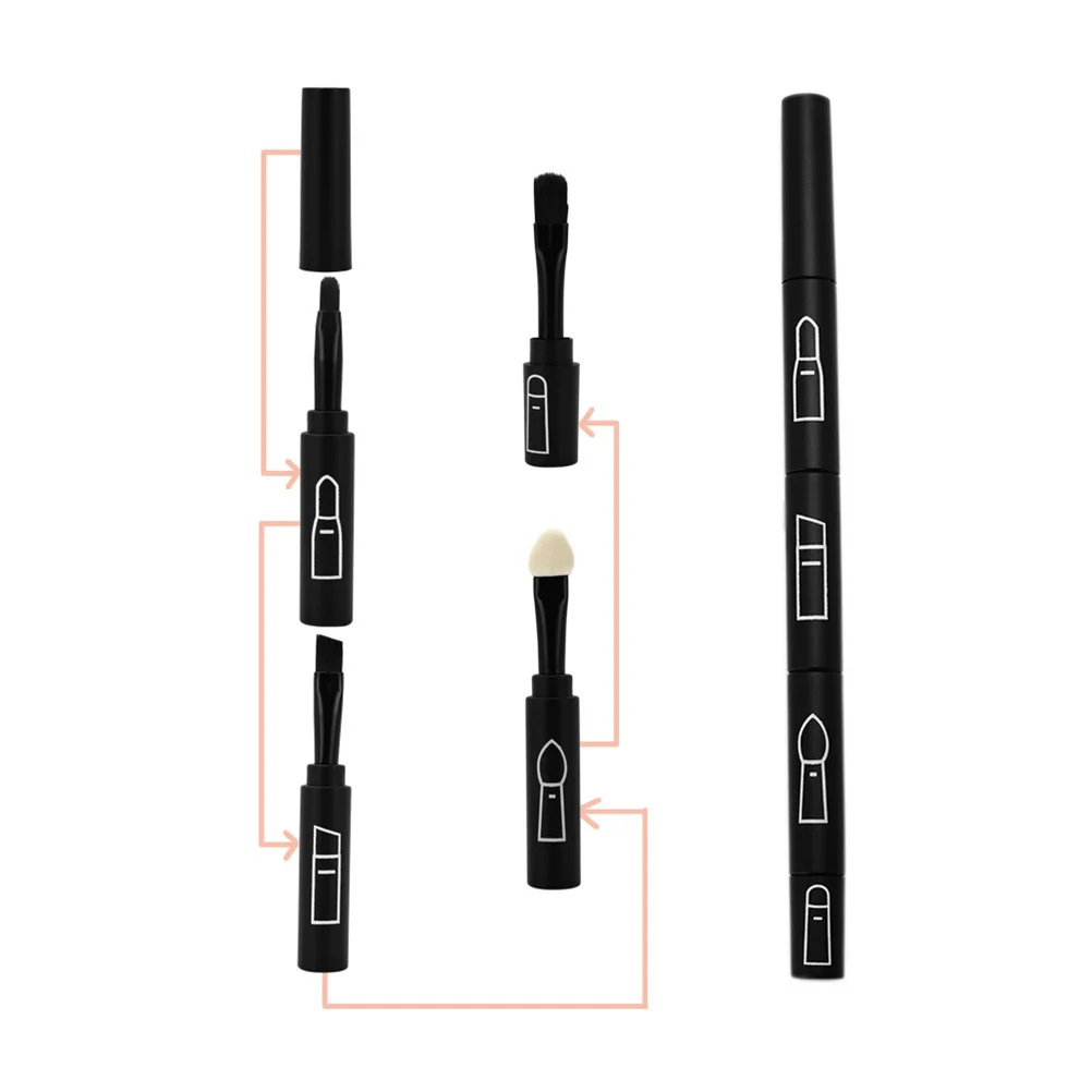 Pinceau de maquillage Portable détachable 4 en 1, 1 pièce, Eyeliner, correcteur, ombre à paupières, outil de voyage