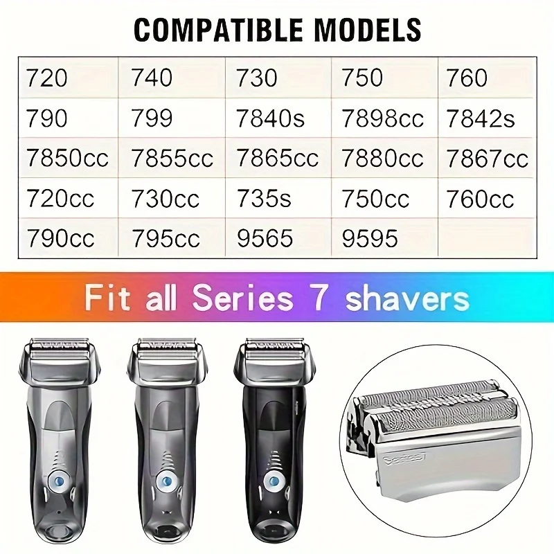 Replacement Electric Shaver Head Foil And Blade For Braun Series 7 Shaver 70B 70S Replacement Electric Shaver Heads For Braun