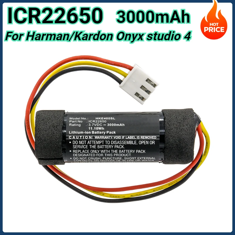 

3000mAh Battery for Harman Kardon Onyx Studio 4 Studio4 ICR22650 Wireless Bluetooth Speaker Replacement Battery Batterie 3.7V