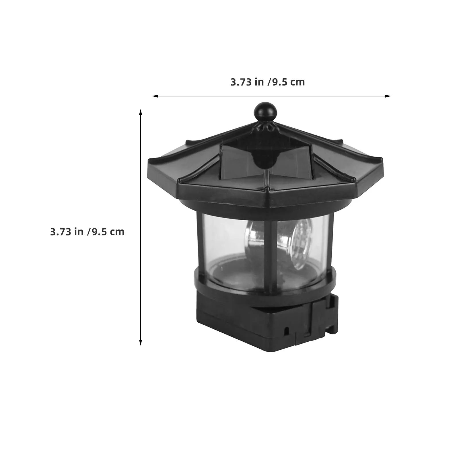 2Pcs Solar Garden Lamp with Rotating Lighthouse Design Weatherproof LED Outdoor Light for Yard Patio Pathway Illumination