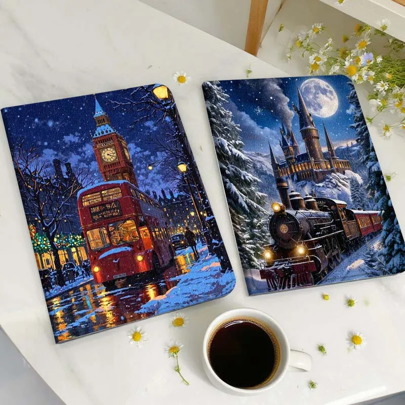 

Snowy Castle Train Night Tablet Case For Samsung Galaxy Tab A A7 A8 A9 A11 S6 S11 Lite Plus 10.1 10.4 10.5 Inch 2022 2025