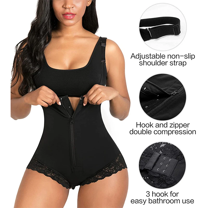 Body Shaper for Women Tummy Control Fajas Colombianas Shapewear Zipper Open Bust Butt Lifter Bodysuit Plus Size Fajas Para Mujer