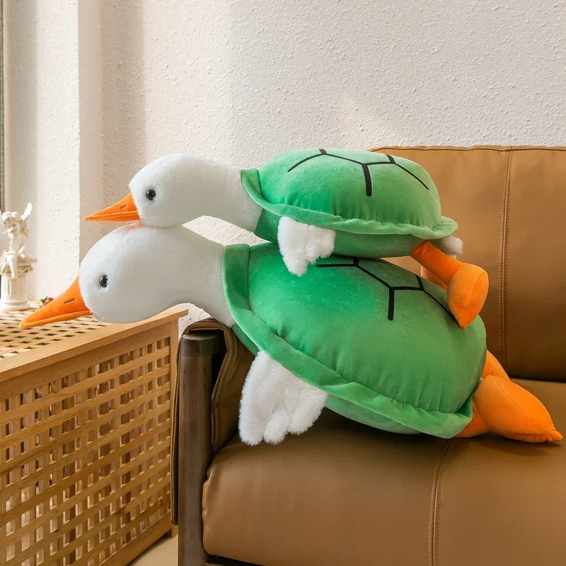 Kawaii เต่าเปลี่ยน Big White Goose Plush โยนหมอนของเล่นน่ารักตุ๊กตาเต่าตุ๊กตาน่ารักสัตว์นุ่มของเล่นเด็กของขวัญ