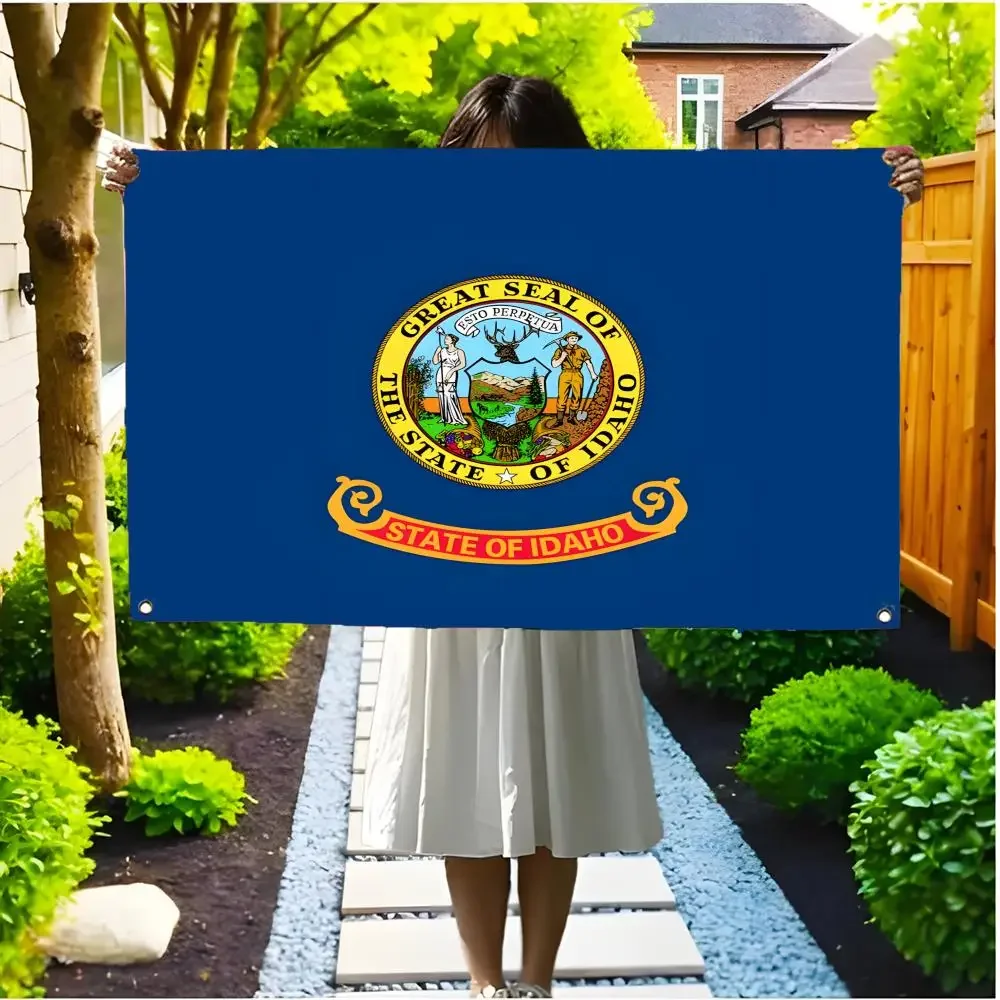 Idaho Flags Borderless four-ring ornament indoor outdoor decoration effortless to hang