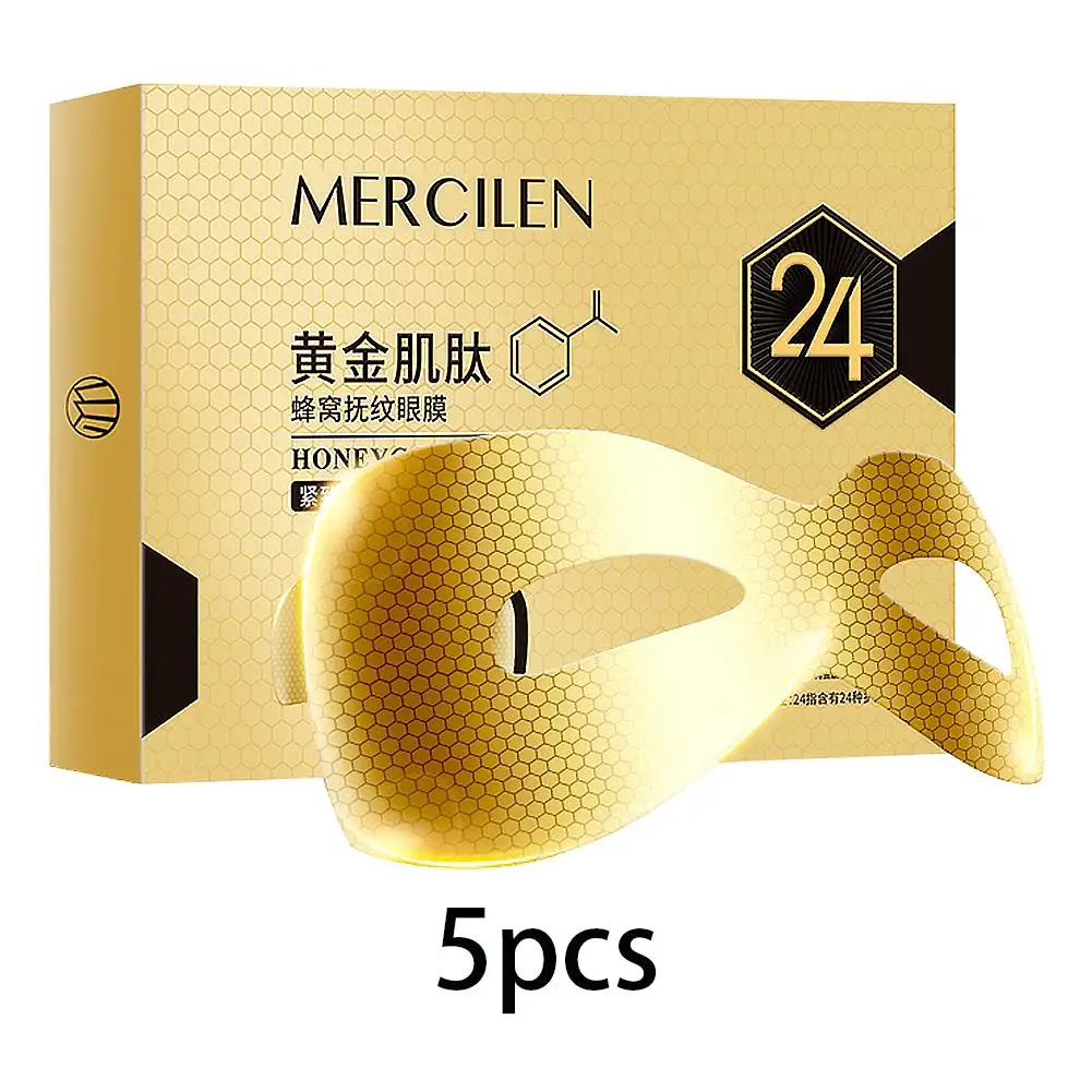 5PCS Peptide Golden Collagen Eye Mask Firming SmoothEye Care Butterfly Under Eye Patches for Dark Circles,Puffiness,Fine Lines