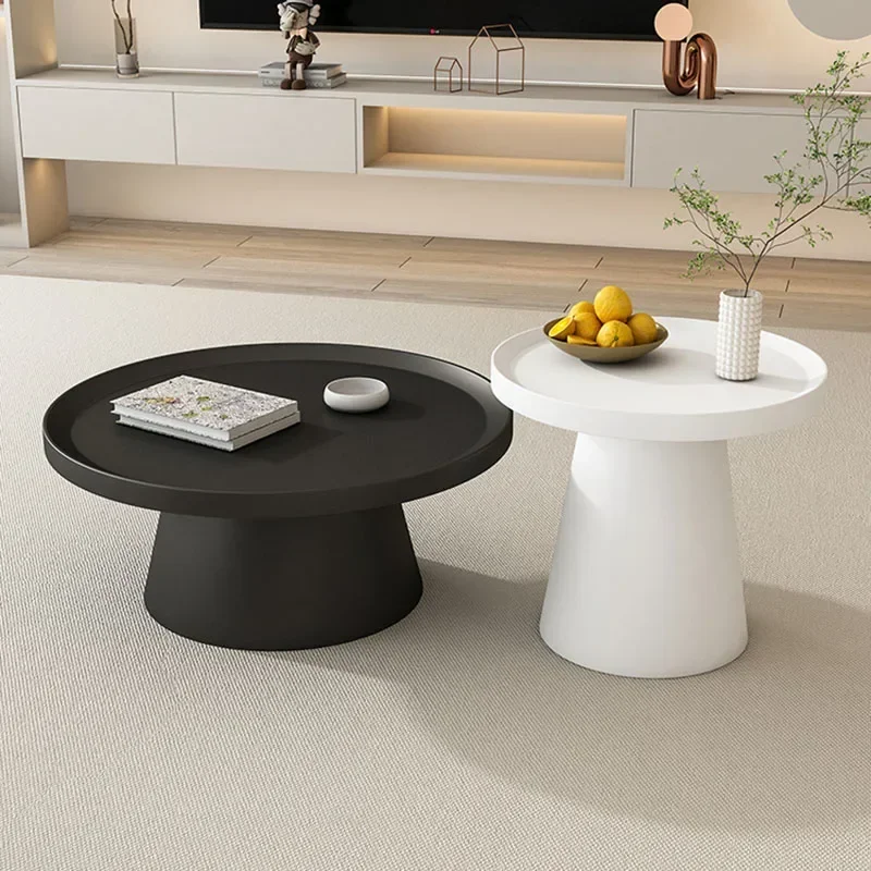 Aesthetic Tray Coffee Tables Black Ornaments Simple Adjustable Coffee Table Round Minimalist Mesa Centro Salon Home Furniture