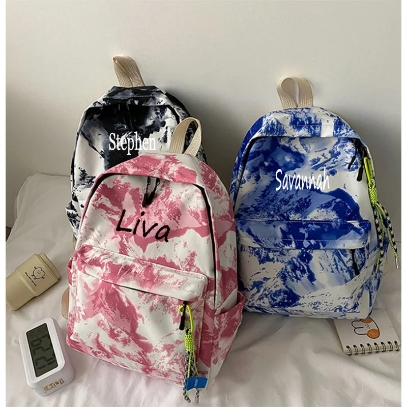 Zaino personalizzato Tie Dye per ragazze universitarie, studenti delle scuole superiori e Junior, zaino per viaggi, borsa per Computer