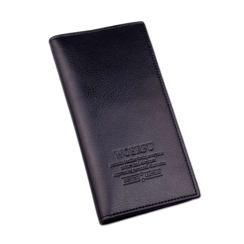 محفظة رجال أعمال من الجلد الصناعي ، سحاب طويل ، جيب عملات معدنية ، حامل بطاقة ائتمان ، ناعم