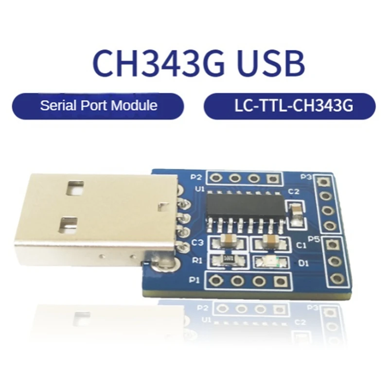 Convertidor USB a TTL, módulo de serie CH343G portátil multifuncional, Compatible con USB V2.0, fácil de instalar, fácil de usar