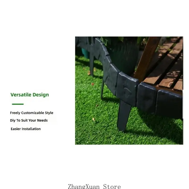 Set Of 20 Decorative Rock Appearance Lawn Edging Sections Strong Durable Construction 3XUF