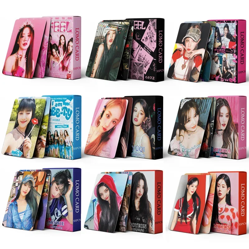 55pcs (G) I-DLE Small Card I FEEL Card Minnie Song Yuqi Ye Shuhua lomo Collection Card