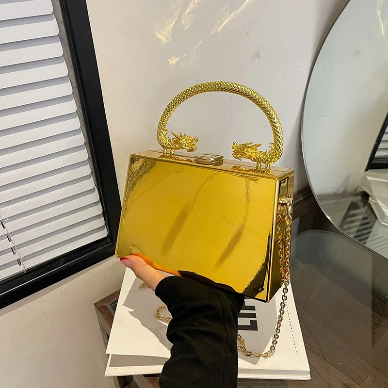 

Chains Super Cool Glossy Acrylic Box Shoulder and Crossbody Fashion Personality Sense of Luxury Handbags for Women 2025 Hot Sale