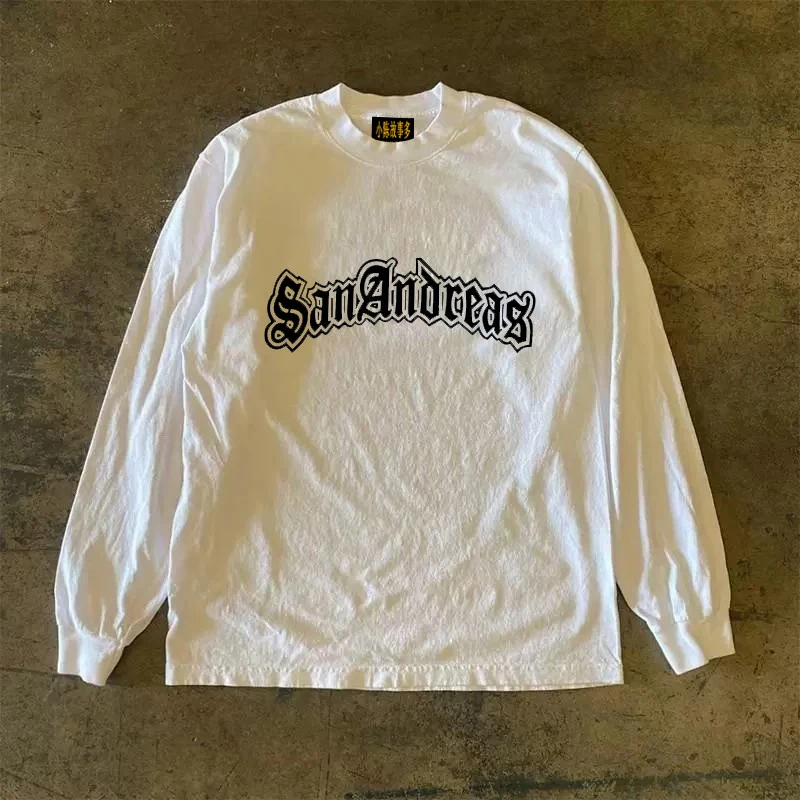 純綿長袖tシャツ-30g-ヘビーウェイト-アメリカンレトロ-オーバーサイズ-ストリートスタイル-多用途-カジュアルウェア