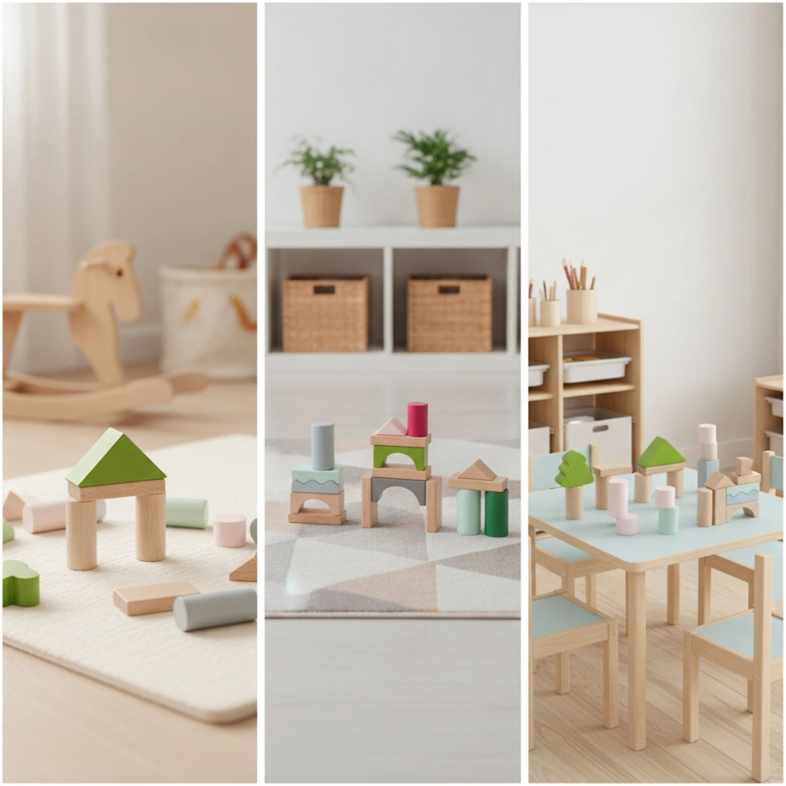 Wooden Blocks with Storage Tray Natural Finish Building Blocks with Storage Tray Wood Block Set Toddler Shape Sorting Toy Smooth