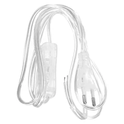 Transparent European Plug Power Cord 1 8M Clear Extension Cord Indoor Replacement Lamp Wire Durable PVC Copper Voltage 220V For