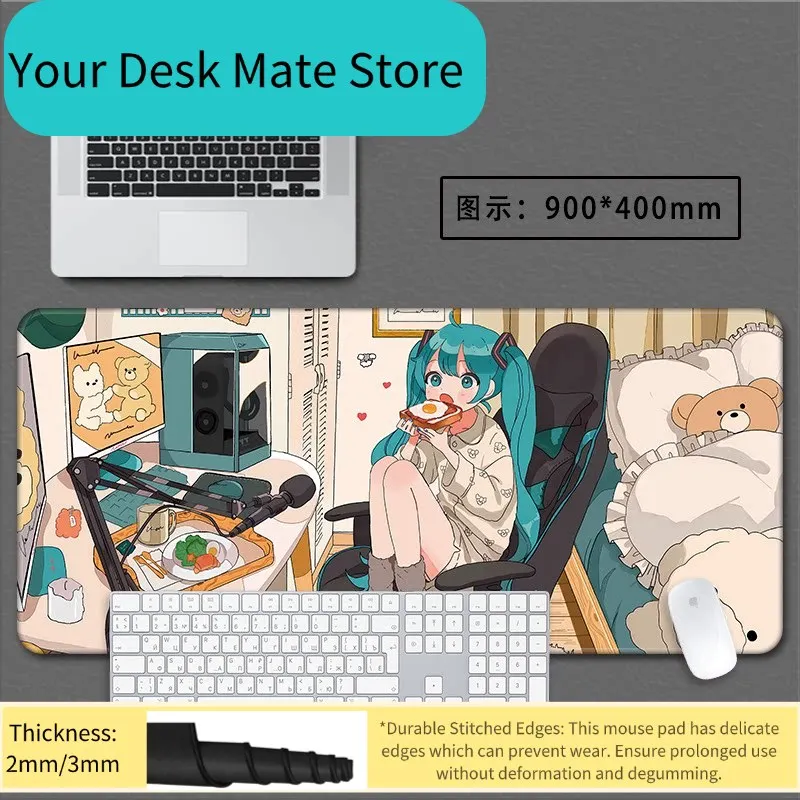 Hatsune Miku Sternenhimmel-Gebet Anime Große Schreibtischunterlage Rutschfeste Schmutzabweisende Erweiterte Gaming-Mausunterlage