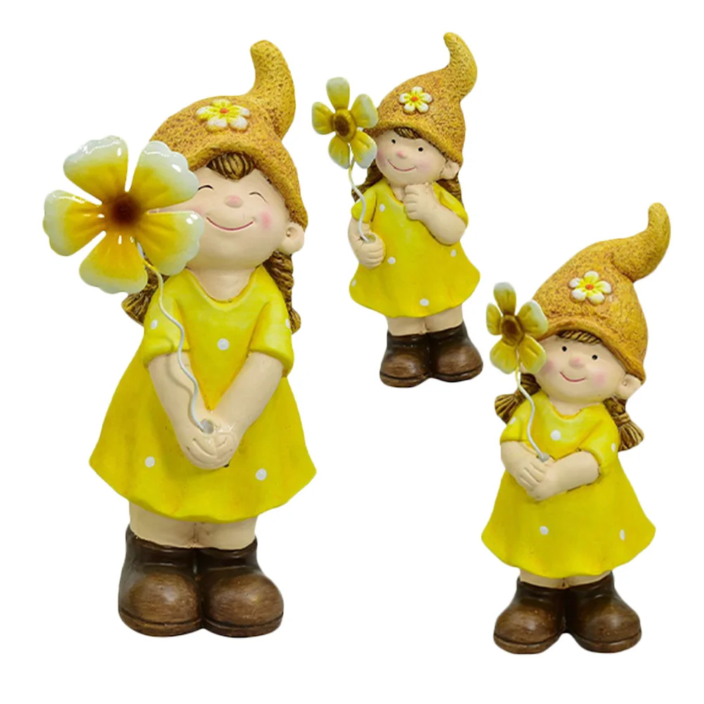 

3Pcs Elegant Girl Sculpture Durable Painted Pottery Desktop Decor Home Ornament Creative Gift Girl Ornament Lovely Car Decor