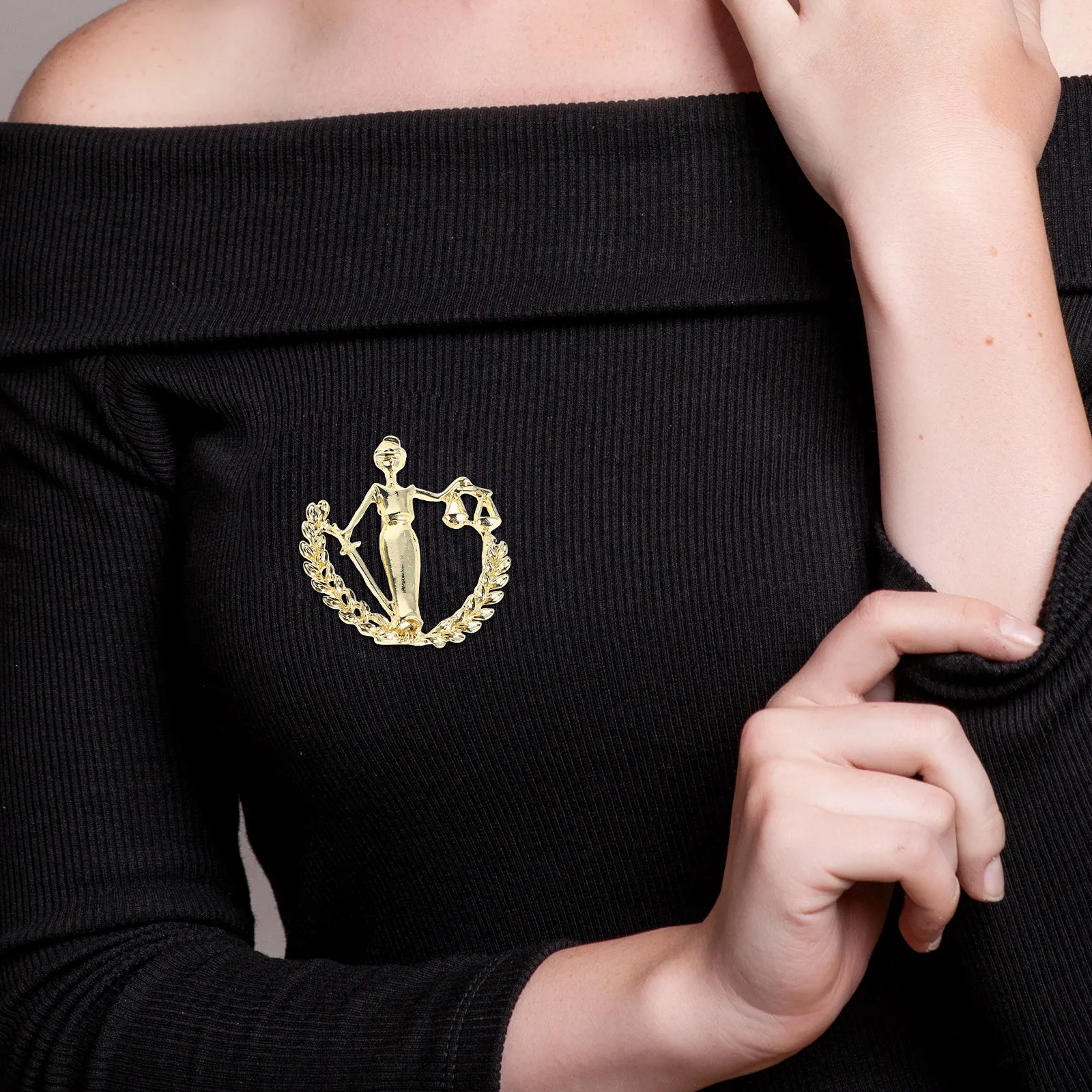 Golden Libra Balance Brooch Pin Set – Metal Justice Scale Lapel Pins for Men & Women, Formal Shirt & Suit Accessory