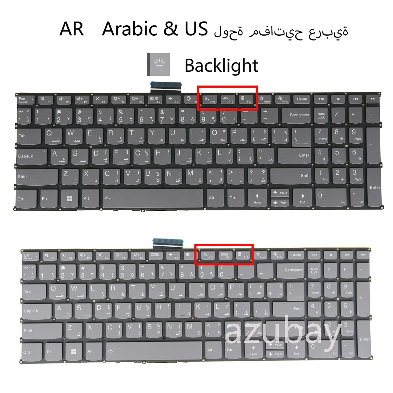 Arabic Backlit Keyboard For Lenovo V17 G4 IRU 83A2, Ideapad 3-15ITL6 3-17ADA6 3-17ALC6 3-17ITL6 82KR 82KU 82H8 82KS 82KV 82H9