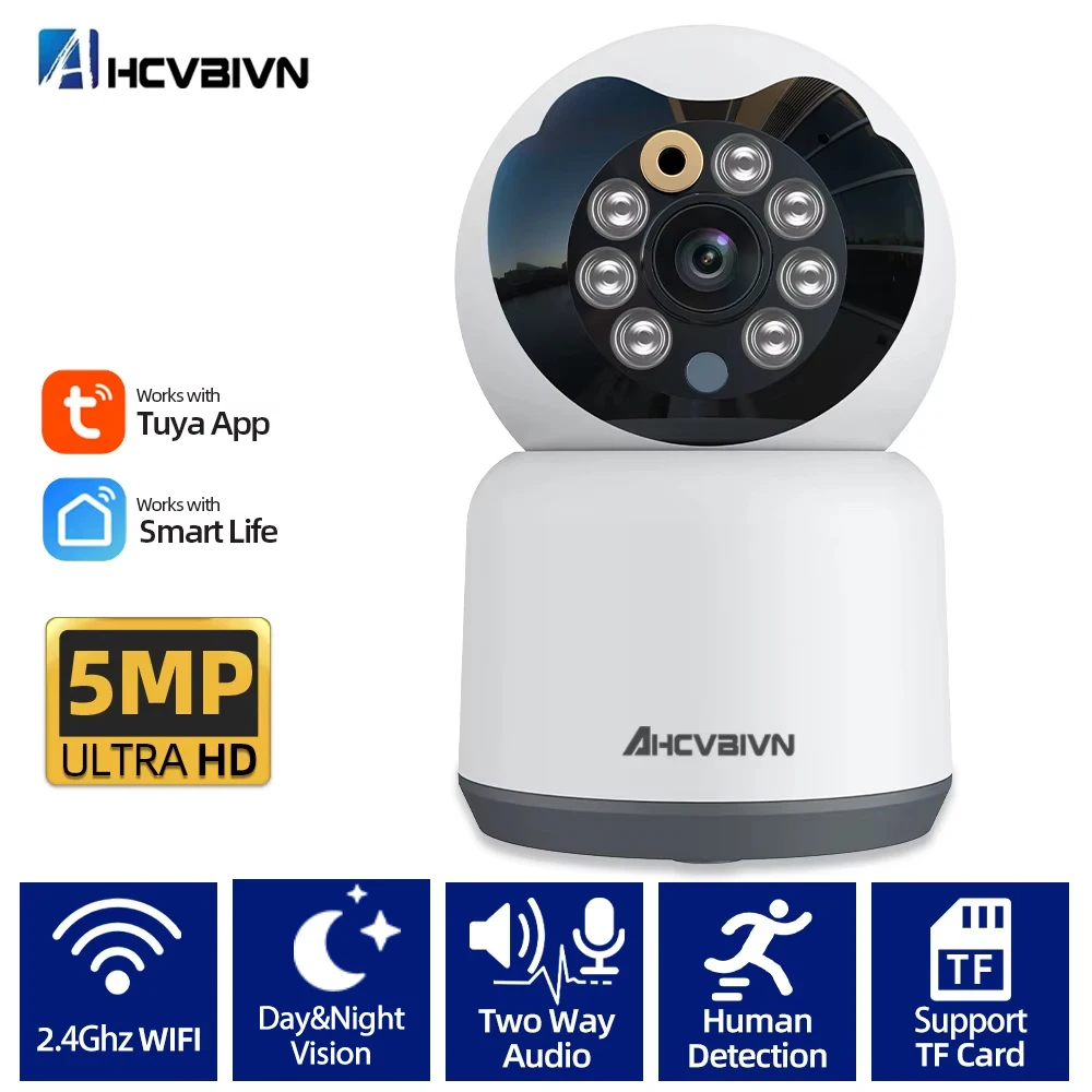 

5MP Smart Life WIFI Camera MINI CCTV Video Surveillance Two Way Audio Indoor Wireless Security Home Camera Auto Tracking Pet Cam