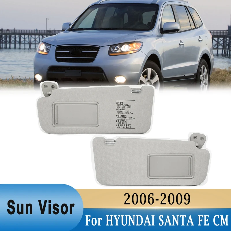 

For HYUNDAI SANTA FE CM 2006-2009 Sun Visor with Makeup Mirror 852102B510J4 852202B510J4 Left & Right Light baffle Sun Shade