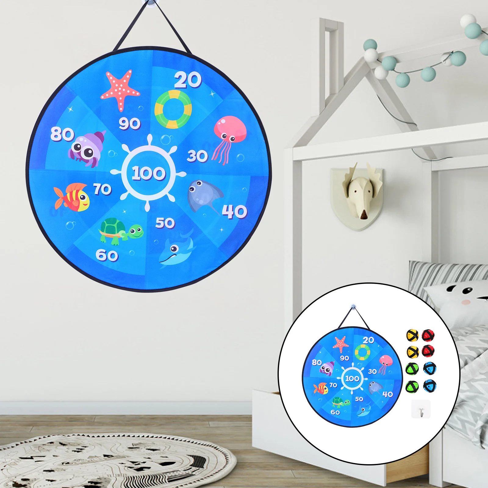 1Set Dubbelzijdig Doel Goo Bal Dartbord voor Kinderen Opvouwbare Kleverige Bal Spel Educatief Gooien Coördinatie Training