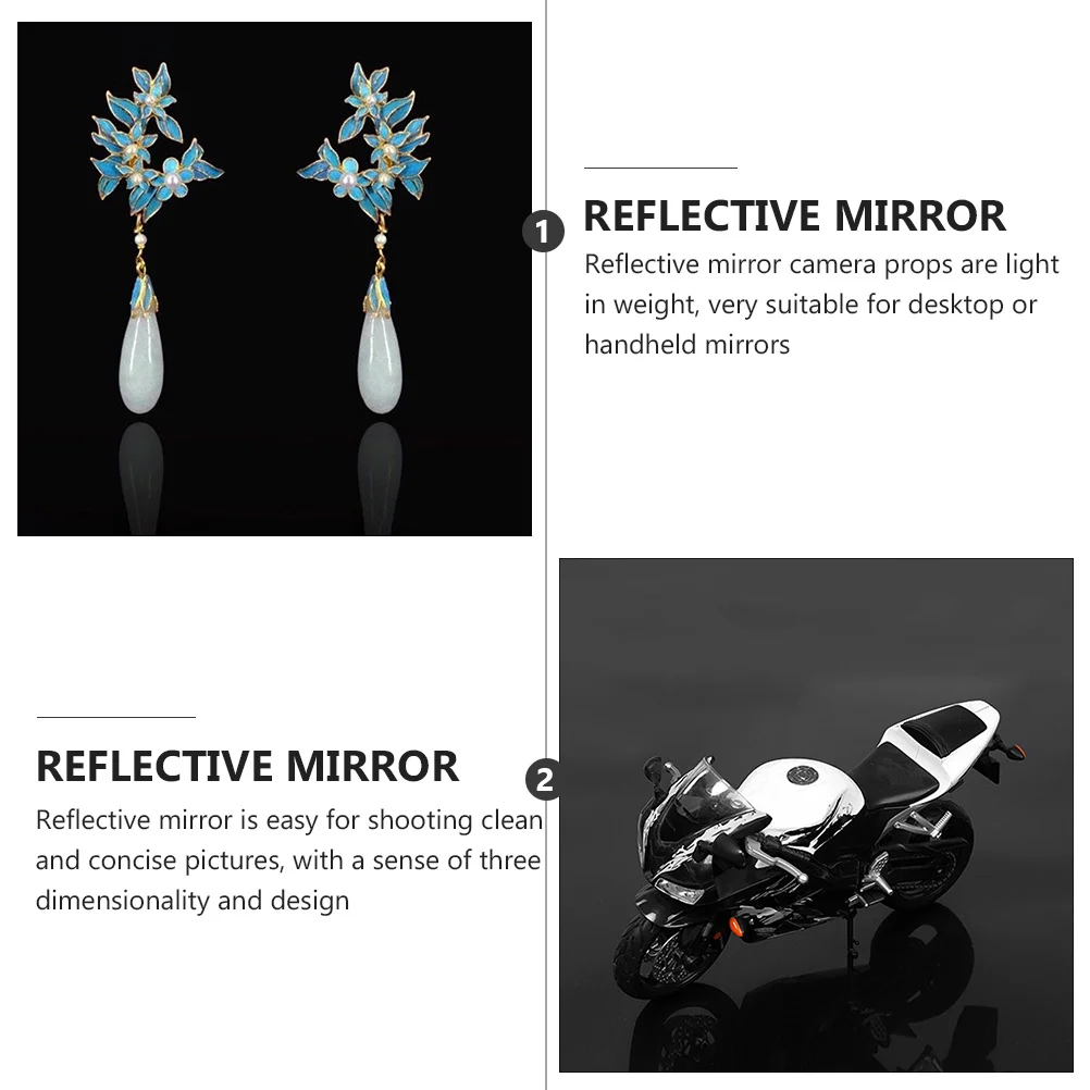 2Pcs Photography Props Acrylic Mirror Plate Portable Lightweight Reflective Background Photo Studio Accessories