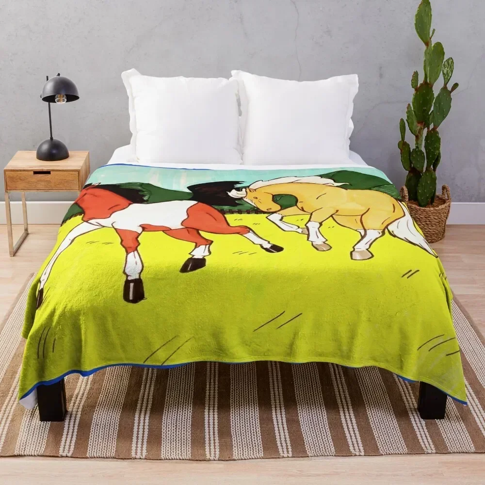 

Horse play Throw Blanket Flannels Bed Fashionable manga Giant Sofa Blankets